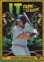 2022 Bowman Chrome Mega Box It Came to the League #ICFL8 Jasson Dominguez Gold Refractor Baseball Card