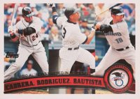 2011 Topps #306 Alex Rodriguez/Jose Bautista/Miguel Cabrera Baseball Card