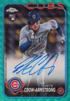2024 Topps Chrome Rookie Autographs #RAPC Pete Crow-Armstrong Aqua Wave Baseball Card