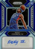 2023 Panini Prizm Sensational Signatures #SSFR Ricky Council IV Blue Basketball Card