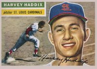 1956 Topps #77 Harvey Haddix White Back Baseball Card