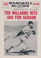 1961 Nu-Card Baseball Scoops #439 Ted Williams Hits .406 for Season Baseball Card