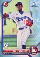 2022 Bowman 1st Edition #BPPF57 Eddys Leonard Sky Blue Foil Baseball Card