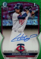 2023 Bowman Chrome Prospect Autographs #CPAEJ Edouard Julien Green Shimmer Baseball Card