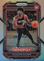 2022 Panini Prizm Monopoly #74 Shaedon Sharpe Silver Prizm Basketball Card