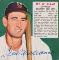 1952 Red Man Tobacco # Ted Williams Hand Cut-Without Tab Baseball Card