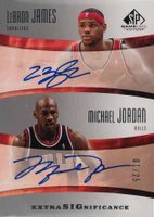 2004 SP Game Used Edition Extra Significance #JJ LeBron James/Michael Jordan Basketball Card