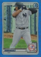 2020 Bowman Draft #BD151 Jasson Dominguez Chrome-Blue Refractor Baseball Card