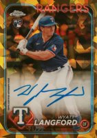 2024 Topps Chrome Sapphire Chrome Sapphire Autographs #CSAWL Wyatt Langford Gold Baseball Card
