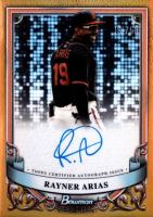 2024 Bowman Sterling Prospect Autographs #PARAR Rayner Arias Gold Refractor Baseball Card