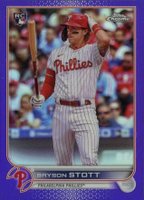 2022 Topps Chrome Update #USC154 Bryson Stott Purple Refractor Baseball Card