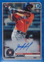 2020 Bowman Chrome Rookie Autographs #CRAYA Yordan Alvarez Blue Refractor Baseball Card