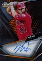2021 Topps Chrome Black Autographs #MT Mike Trout Orange Refractor Baseball Card