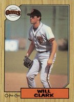 1987 O-Pee-Chee #361 Will Clark Baseball Card
