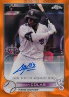 2022 Topps Pro Debut #PDC153 Oscar Colas Autograph-Chrome-Orange Lava Refractor Baseball Card
