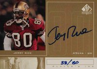 1998 SP Authentic Players Ink #JR Jerry Rice Gold Football Card