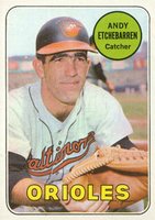 1969 Topps #634 Andy Etchebarren Baseball Card