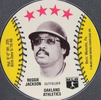 1976 Isaly's Sweet William Disc # Reggie Jackson Baseball Card