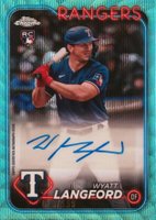 2024 Topps Chrome Update Chrome Baseball Update Series Autographs #ACWL Wyatt Langford Aqua Wave Baseball Card