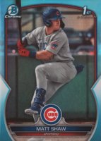 2023 Bowman Draft #BDC33 Matt Shaw Chrome-Sky Blue Baseball Card