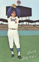 1966 L.A. Dodgers Postcards #67392 Sandy Koufax Baseball Card