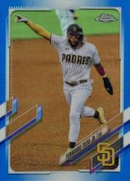 2021 Topps Chrome #1 Fernando Tatis Jr. Blue Refractor Baseball Card