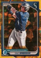2024 Bowman Sapphire Edition Chrome Prospects #BCP10 Colt Emerson Gold Baseball Card