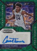 2021 Panini Prizm Draft Picks Sensational Signatures #SSCTH Cameron Thomas Choice Prizm-Green Basketball Card