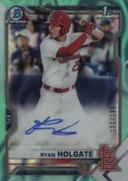 2021 Bowman Draft Chrome Draft Pick Autographs #CDARH Ryan Holgate Aqua Lava Refractor Baseball Card