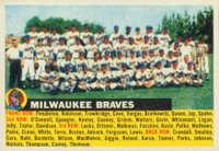 1956 Topps #95gL Milwaukee Braves Left-Gray back Baseball Card