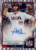 2023 Topps World Baseball Classic Autograph Variations #AVPA Pete Alonso Cracked Ice Foil Baseball Card