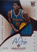 2012 Immaculate Collection #134 Anthony Davis Patch Autograph-Chinese Red Basketball Card