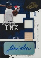 2005 Playoff Absolute Memorabilia Absolutely Ink #AI-121 Jim Rice Double Swatch Baseball Card