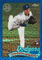 2024 Topps Silver Pack 1989 Chrome Promo #26 Yoshinobu Yamamoto Series 2-Blue Refractor Baseball Card
