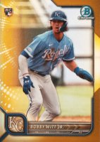 2022 Bowman Chrome #77 Bobby Witt Jr. Gold Refractor Baseball Card