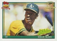 1991 Topps Desert Shield #380 Willie McGee Baseball Card
