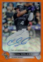 2022 Topps Chrome Rookie Autographs #RACWE Colton Welker Orange Wave Refractor Baseball Card