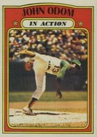 1972 Topps #558 John Odom In Action Baseball Card