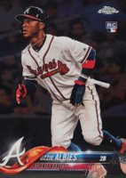 2018 Topps Chrome #72 Ozzie Albies White Jersey Baseball Card