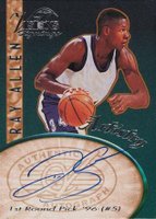 1997 Classic Visions Signings Artistry Autographs # Ray Allen D.G. Only Basketball Card