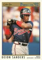 1992 O-Pee-Chee Premier #91 Deion Sanders Baseball Card