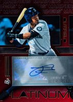 2020 Bowman Platinum Platinum Cut Autographs #PCAJR Julio Rodriguez Red Baseball Card