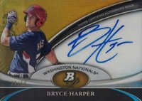 2011 Bowman Platinum Prospects Autographs #BH Bryce Harper Gold Refractor Baseball Card
