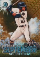 2023 Bowman Mega Box Chrome Sights on September #SOS11 Jackson Chourio Gold Refractor Baseball Card