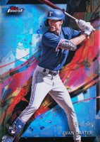 2024 Topps Finest #62 Evan Carter Sky Blue Refractor Baseball Card
