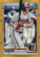 2020 Bowman Draft #BD122 Heston Kjerstad Chrome-Gold Refractor Baseball Card