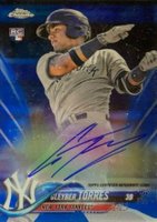 2018 Topps Chrome Rookie Autograph #RA-GT Gleyber Torres Blue Refractor Baseball Card