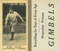1916 Gimbels #1 Babe Adams Baseball Card