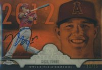 2016 Topps Chrome Roy Chronicles Autographs #MT Mike Trout Orange Baseball Card