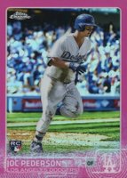 2015 Topps Chrome #129 Joc Pederson Running-Pink Refractor Baseball Card